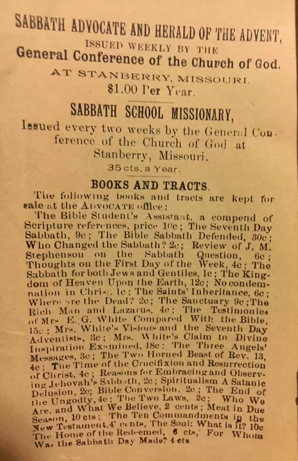 List of Tracts in Discussion on the Destruction of the Wicked Cover(1893)